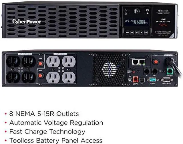 Alt view image 4 of 5 - CyberPower Smart App Sinewave PR1500RT2UN 1.5KVA Tower/Rack Convertible UPS