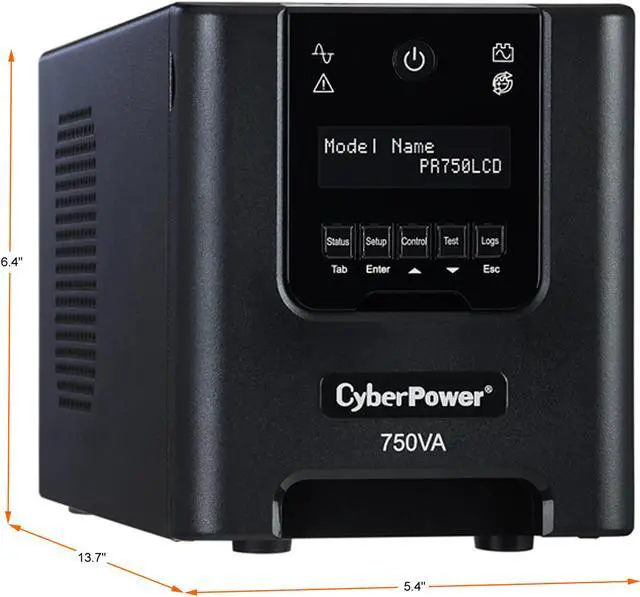 Alt view image 2 of 7 - CyberPower Smart App Sinewave UPS Series PR750LCDN 750 VA 525 W 6 Outlets UPS
