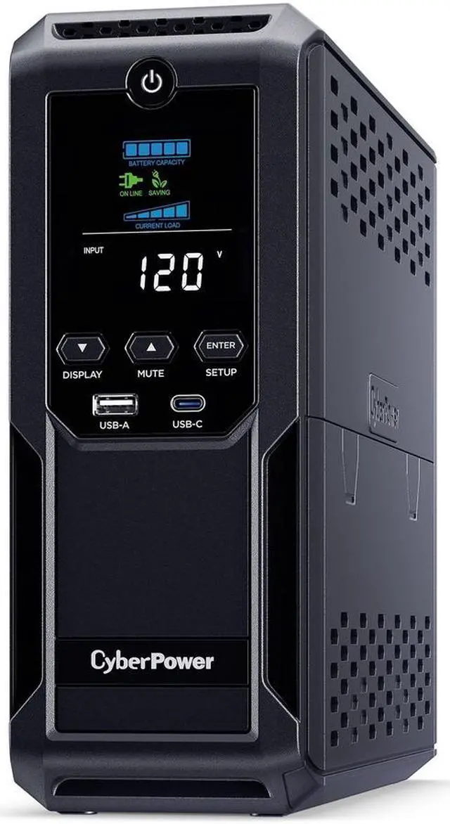 Main image of CyberPower CP1350AVRLCD3 Intelligent LCD UPS Systems - 1350VA/815W, 120 VAC, NEMA 5-15P, Mini-Tower, 12 Outlets