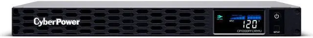 Main image of CyberPower CP1000PFCRM1U PFC Sinewave UPS Systems - 1000VA/600W, 120 VAC, NEMA 5-15P, 1U, Rackmount, Sine Wave, 6 Outlets, LCD, PowerPanel®