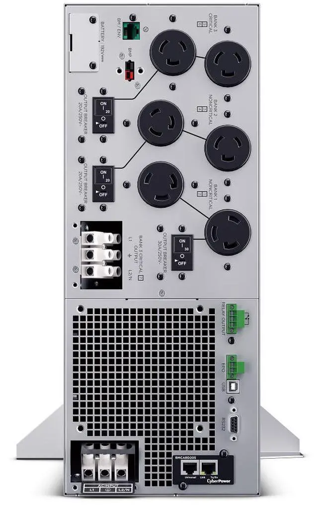 Alt view image 4 of 4 - CyberPower OL10KRTHD Smart App Online UPS Systems - 10000VA/10000W, 200 - 240 VAC, Hardwire, Rack / Tower, Sine Wave, 6 Outlets, LCD, PowerPanel® Business