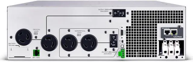 Alt view image 2 of 4 - CyberPower OL5KRTHDL Smart App Online UPS Systems - 5000VA/5000W, 200 - 240 VAC, Hardwire Terminal (NEMA L6-30P power cord included), 3U, Rack / Tower, Sine Wave, 4 Outlets, LCD, PowerPanel® Business