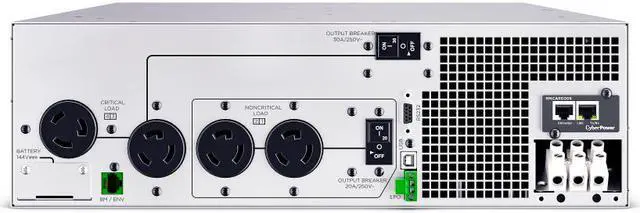 Alt view image 2 of 4 - CyberPower OL6KRTHDL Smart App Online UPS Systems - 6000VA/6000W, 200 - 240 VAC, Hardwire Terminal (NEMA L6-30P power cord included), 3U, Rack / Tower, Sine Wave, 4 Outlets, LCD, PowerPanel® Business