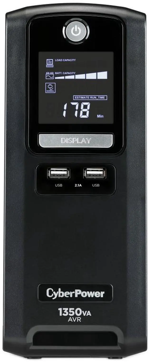 Main image of CyberPower CST135XLU Battery Backup GreenPower UPS™ Bypass Technology, 1350 VA / 810 W, Line Interactive, Simulated Sine Wave, NEMA 5-15P, 6 ft. cord, 10 (5 surge, 5 surge + battery backup)