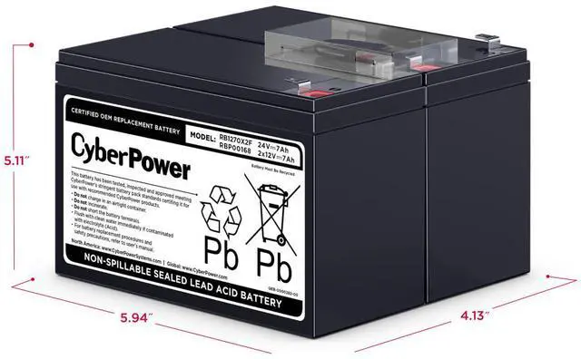 Alt view image 2 of 4 - CyberPower RB1270X2F Replacement Battery Cartridge