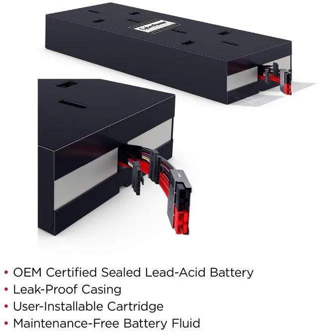 Alt view image 9 of 10 - CyberPower RB1260X8 Replacement Battery Cartridge