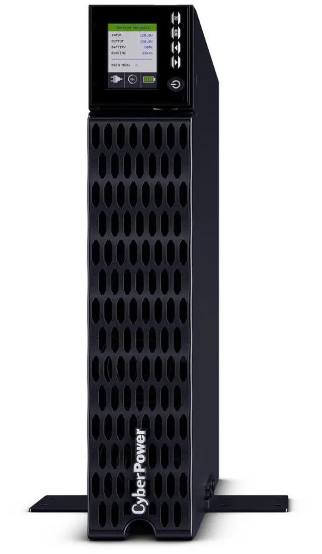 Alt view image 8 of 10 - CyberPower OL2K2RTHD Smart App Online UPS Systems, 2200VA/1800W, 100 - 125 VAC, NEMA 5-20P, 2U, Rack / Tower, Sine Wave, 7 Outlets, LCD, Power Panel