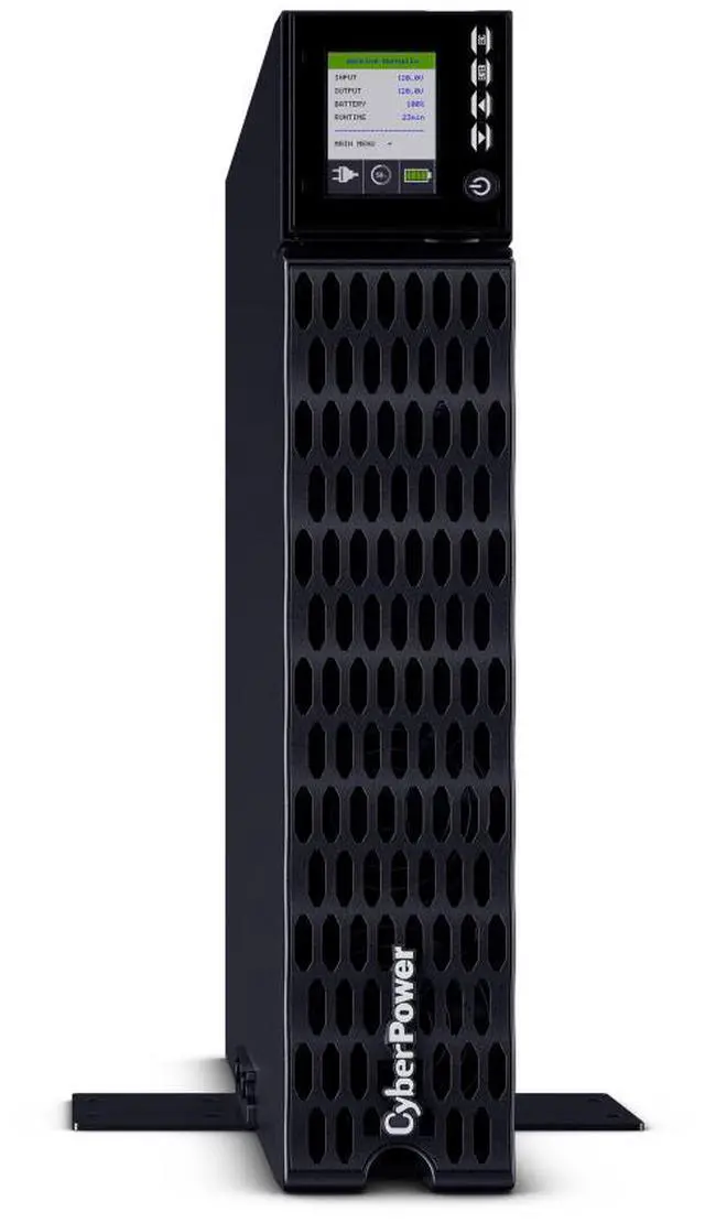 Alt view image 9 of 10 - CyberPower OL2K2RTHD Smart App Online UPS Systems, 2200VA/1800W, 100 - 125 VAC, NEMA 5-20P, 2U, Rack / Tower, Sine Wave, 7 Outlets, LCD, Power Panel