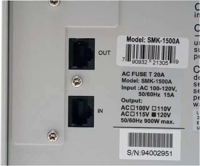 Alt view image 6 of 7 - Powercom SMK-1500A 1500 VA 900 Watts 6 Outlets UPS