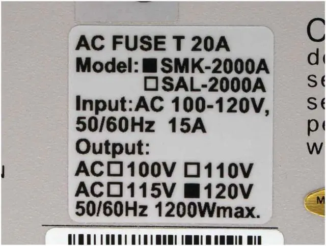 Alt view image 3 of 4 - Powercom SMK-2000A 2000 VA 1200 Watts 6 Outlets UPS