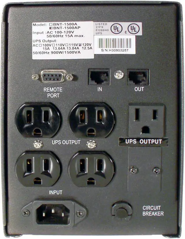 Alt view image 3 of 7 - PCM Powercom BLACK KNIGHT PRO BNT-1500AP 1500 VA 5 Outlets UPS