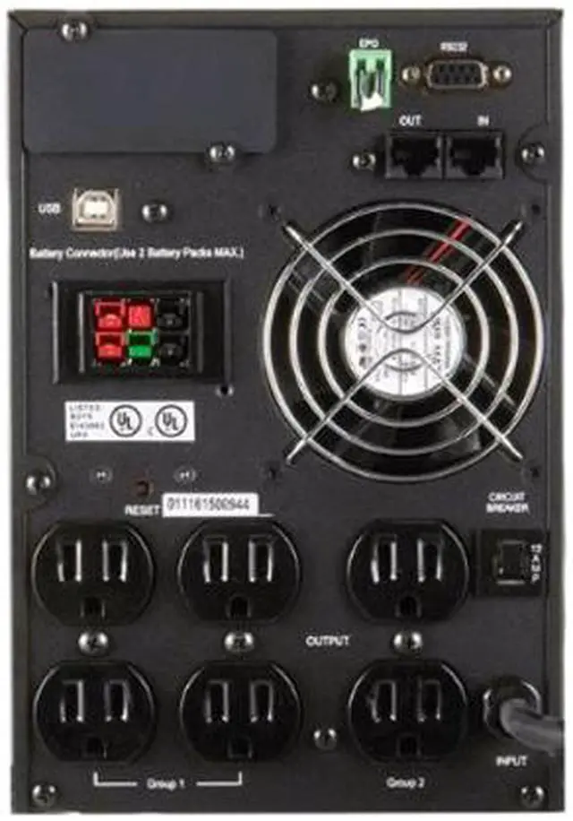 Alt view image 3 of 4 - OPTI-UPS Durable Series DS1500B 1500VA 1050W True Online, Double-Conversion, High Frequency Pure Sinewave UPS with AVR & Zero Transfer Time