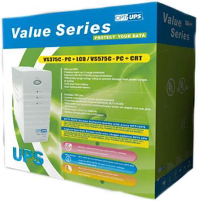 Alt view image 5 of 5 - OPTI-UPS Value Series VS575C 575VA 345W 6 Outlets UPS