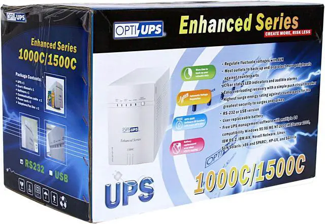 Alt view image 8 of 8 - OPTI-UPS Enhanced Series ES1500C 1400 VA 980 Watts 8 Outlets UPS