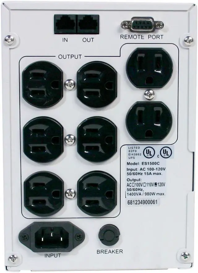 Alt view image 4 of 8 - OPTI-UPS Enhanced Series ES1500C 1400 VA 980 Watts 8 Outlets UPS