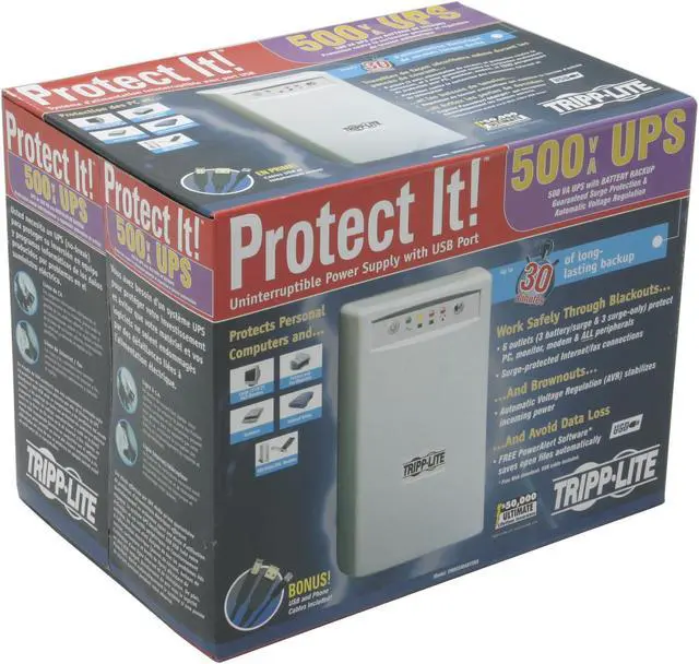 Alt view image 6 of 6 - Tripp Lite OMNISMART500 Omni Smart 500 VA 300 Watts 6 Outlets Line Interactive UPS