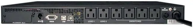 Alt view image 2 of 9 - Tripp Lite Smart 750VA Sine Wave UPS Back Up, Line-Interactive 120V 600W, 1U Rackmount, Network Management Card Options, USB, DB9 Serial (SMART750RM1U)