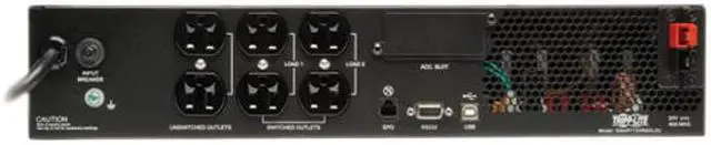 Alt view image 2 of 5 - Tripp Lite SMART750RMXL2U 750VA 600W UPS Smart Rackmount AVR LCD 120V USB DB9 SNMP 2URM, 6 Outlets