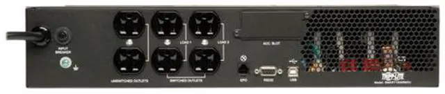 Alt view image 3 of 7 - Tripp Lite SMART1000RM2U Series SmartPro 120V 1kVA 800W Line-Interactive Sine Wave UPS, 2U Rack/Tower, Network Card Options, LCD, USB, DB9, 6 Outlets - 1000VA/800W-5.3 Minute Full Load- 6 x NEMA 5-15R