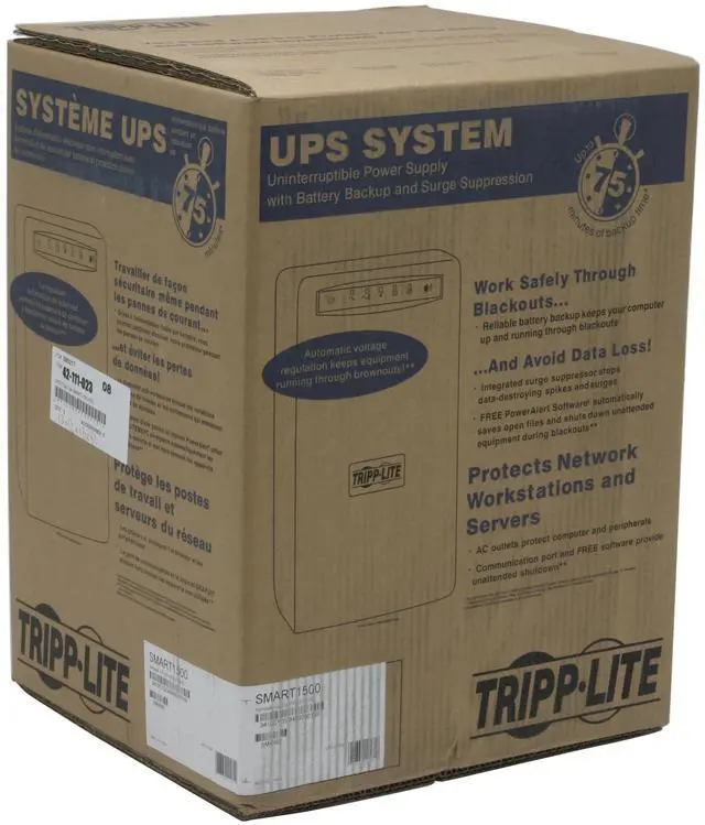 Alt view image 6 of 6 - Tripp Lite SMART1500 Smart Pro 1500 VA 980 Watts Tower 6 Outlets Line Interactive UPS