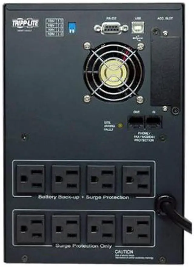 Alt view image 3 of 3 - Tripp Lite SMART750SLT Smart Pro 750 VA 500 Watts 8 Outlets Tower Line Interactive UPS with SNMP Slot