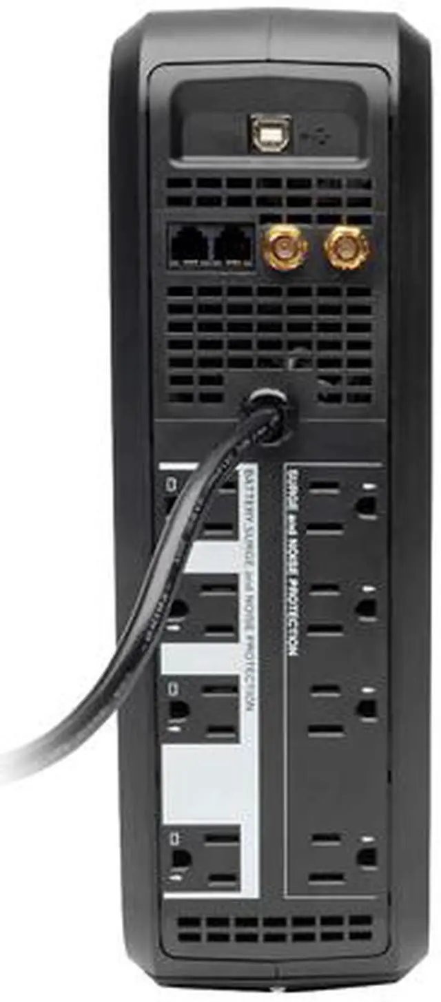 Alt view image 6 of 7 - Tripp Lite SmartPro LCD 120V 1000 VA 500 Watts Line-Interactive UPS, AVR, Tower, USB, TEL / DSL / Coax Protection, 8 Outlets (SMART1000LCD)