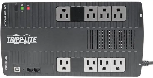 Main image of Tripp Lite VR550U Series 550VA 300W Line-Interactive UPS -8 NEMA 5-15R Outlets, AVR, 120V, 50/60 Hz, USB, Desktop/Wall Mount - Ultra-compact Desktop/Tower/Wall Mount-AVR - 8Hour Recharge -120 V AC