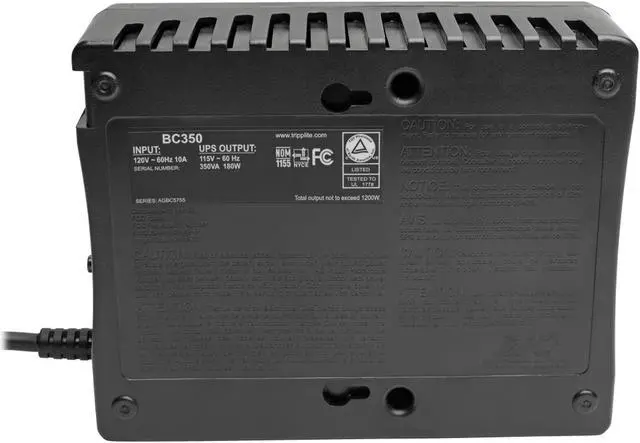 Alt view image 2 of 5 - Tripp Lite BC350 BC Personal 350 VA 180 Watts 6 Outlets Standby UPS for PCs