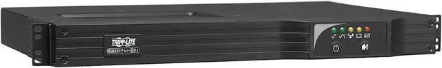 Main image of Tripp Lite SMART1000RM1U Series SmartPro 120V 1kVA 800W Line-Interactive Sine Wave UPS, Network Card Option, USB, DB9, 6 Outlets,1U Rack/Vertical - 1U Rack-mountable -4.50 Hour Recharge- 4 Min Stan by