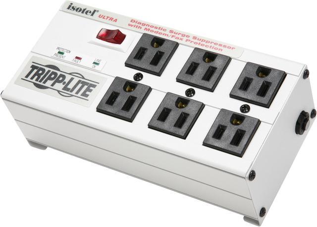 Alt view image 2 of 6 - Tripp Lite ISOTEL6ULTRA 6ft. 6 Outlets 3330 Joules Isobar Surge Suppressor