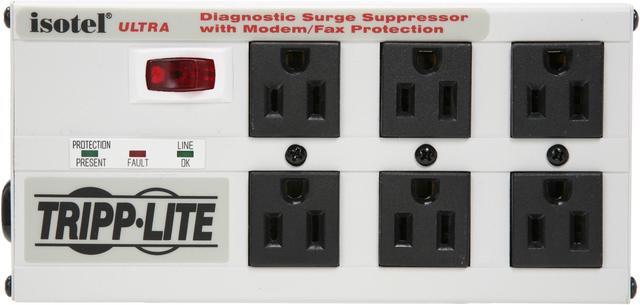 Alt view image 3 of 6 - Tripp Lite ISOTEL6ULTRA 6ft. 6 Outlets 3330 Joules Isobar Surge Suppressor