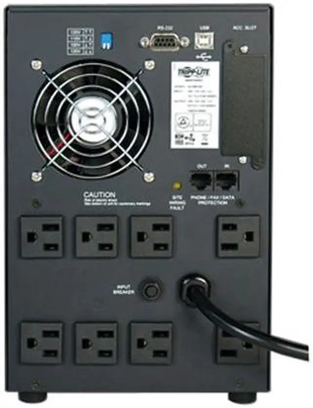 Alt view image 2 of 2 - TRIPP LITE SMART1500SLT 1500 VA 900 Watts 8 x NEMA 5-15R Outlets SmartPro Tower UPS System