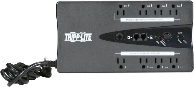 Alt view image 5 of 6 - Tripp Lite ECO550UPS Energy Saving Green 550 VA 300 Watts 8 Outlets Standby UPS for PCs