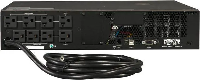 Alt view image 11 of 14 - Tripp Lite SMART2200RM2U Series SmartPro 1950VA 1950W 120V Line-Interactive Sine Wave UPS - 7 Outlets, Extended Run, LCD, USB, DB9, 2U Rack/Tower -1950VA/1950W - 4 x NEMA 5-15R, 4 x NEMA 5-15/20R