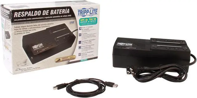 Alt view image 7 of 7 - Tripp Lite AVR700U Series 700VA 350W Line-Interactive UPS - 8 NEMA 5-15R Outlets, AVR, 120V, 50/60 Hz, USB, Desktop/Wall Mount - Desktop - 2 Minute Stand-by - 110 V AC Input - 120 V AC Output -8xNEMA
