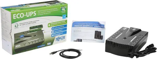 Alt view image 5 of 5 - Tripp Lite 850 VA UPS Battery Backup, LCD, 425 Watts Eco Green, USB, RJ11, 12 Outlets (ECO850LCD)