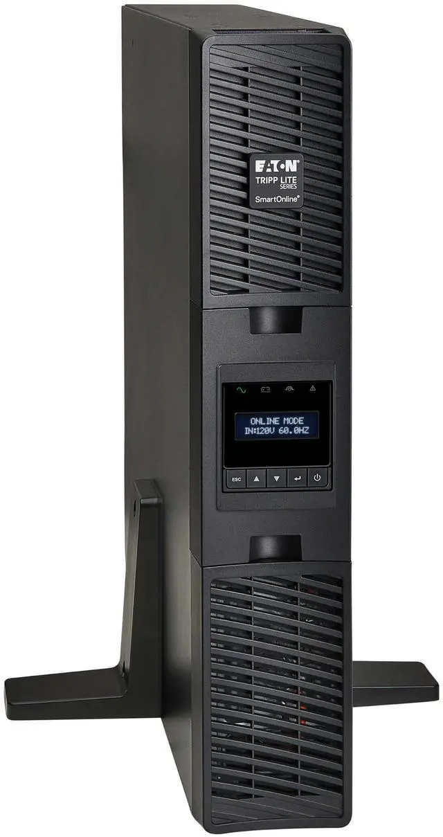 Alt view image 6 of 10 - Tripp Lite SU1000RTXLCD2U Series SmartOnline 1000VA 900W 120V Double-Conversion Sine Wave UPS - 8 Outlets, Extended Run, Network Card Option, LCD, USB, DB9, 2U Rack/Tower - 2U Rack/Tower