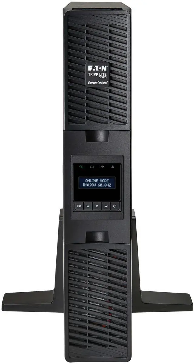 Alt view image 7 of 10 - Tripp Lite SU1000RTXLCD2U Series SmartOnline 1000VA 900W 120V Double-Conversion Sine Wave UPS - 8 Outlets, Extended Run, Network Card Option, LCD, USB, DB9, 2U Rack/Tower - 2U Rack/Tower