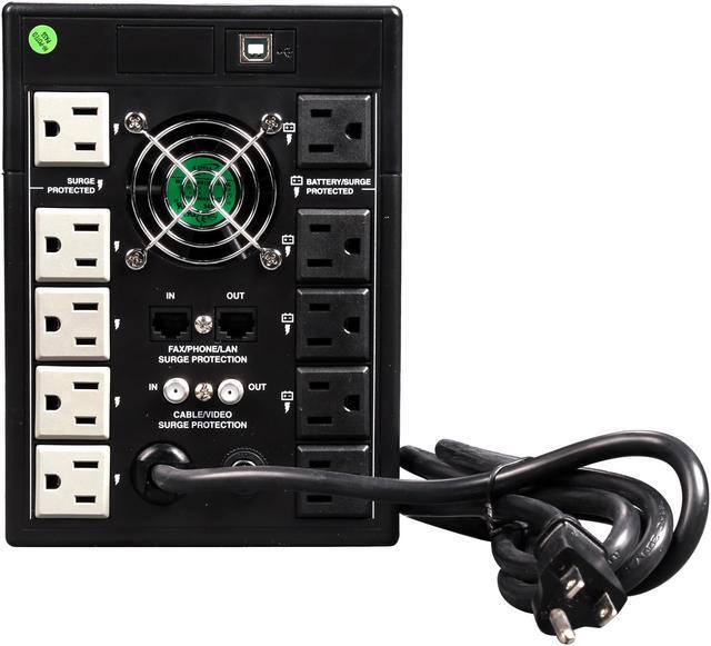 Alt view image 9 of 9 - Tripp Lite SMART1500LCDT Series SmartPro 1500VA 900W 120V Line-Interactive Sine Wave UPS - 8 Outlets, LCD, USB, Tower - 2.3 Minute Full Load - 5 x NEMA 5-15R - Surge-protected, 5 x NEMA 5-15R