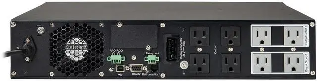 Alt view image 3 of 10 - Tripp Lite series SmartOnline 750VA 675W 120V Double-Conversion Sine Wave UPS - 8 Outlets, Extended Run, Network Card Option, LCD, USB, DB9, 2U Rack/Tower (SU750RTXLCD2U)