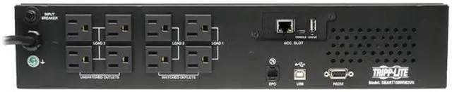 Alt view image 2 of 5 - Tripp Lite SMART1500RM2UN SmartOnline 120V 1.5KVA 1350 Watts Double-Conversion UPS, 2U Rack / Tower, Extended Run, Pre-Installed WEBCARDLX Network Interface, USB, DB9 Serial
