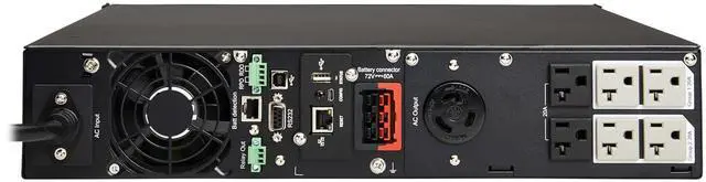 Alt view image 4 of 9 - Tripp Lite series SmartPro 1950VA 1950W 120V Line-Interactive Sine Wave UPS - 7 Outlets, Extended Run, Network Card Included, LCD, USB, DB9, ENERGY STAR V2.0, 2U Rack/Tower (SMART2200RMXLN)