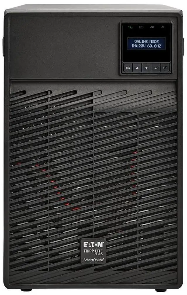 Alt view image 3 of 7 - Tripp Lite SU1500XLCD  Series SmartOnline 1500VA 1350W 120V Double-Conversion UPS - 6 Outlets, Extended Run, Network Card Option, LCD, USB, DB9, Tower (SU1500XLCD)