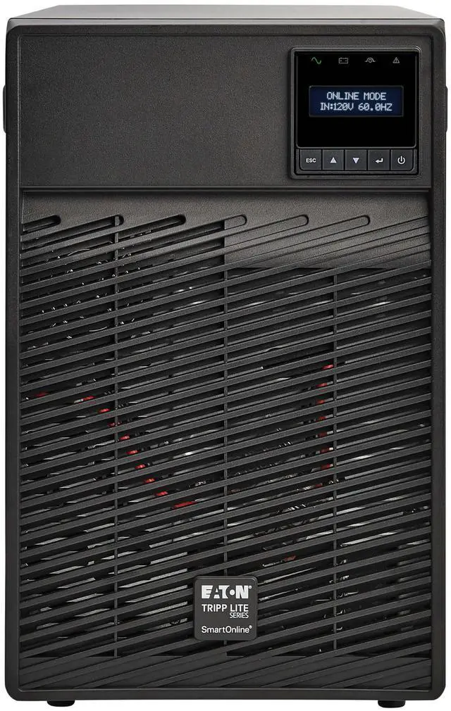 Alt view image 2 of 8 - Tripp Lite series SmartOnline 1960VA 1770W 120V Double-Conversion UPS - 7 Outlets, Extended Run, Network Card Option, LCD, USB, DB9, Tower (SU2200XLCD)