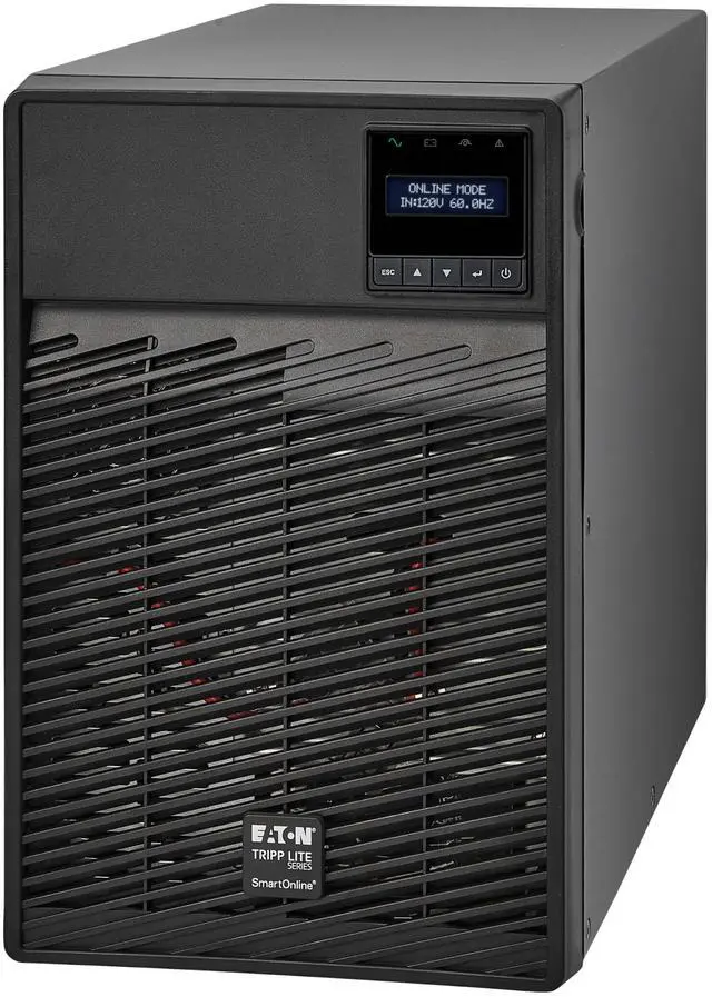 Alt view image 3 of 8 - Tripp Lite series SmartOnline 1960VA 1770W 120V Double-Conversion UPS - 7 Outlets, Extended Run, Network Card Option, LCD, USB, DB9, Tower (SU2200XLCD)