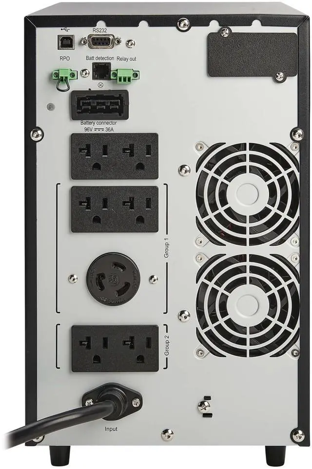Alt view image 4 of 8 - Tripp Lite series SmartOnline 1960VA 1770W 120V Double-Conversion UPS - 7 Outlets, Extended Run, Network Card Option, LCD, USB, DB9, Tower (SU2200XLCD)