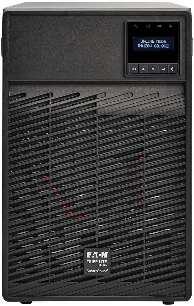 Alt view image 2 of 7 - Tripp Lite series SmartOnline 1000VA 900W 120V Double-Conversion UPS - 6 Outlets, Extended Run, Network Card Option, LCD, USB, DB9, Tower (SU1000XLCD)