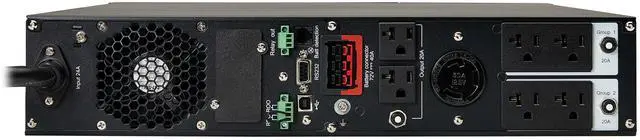 Alt view image 4 of 11 - Tripp Lite series SmartOnline 3000VA 2700W 120V Double-Conversion UPS - 7 Outlets, Extended Run, Network Card Option, LCD, USB, DB9, 2U Rack/Tower (SU3000RTXLCD2U)