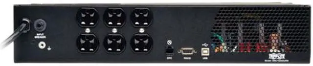 Alt view image 4 of 6 - Tripp Lite SMC10002URM UPS System Series SmartPro 120V 1kVA 700W Line-Interactive Sine Wave UPS, 2U Rack/Tower, LCD, USB, DB9, 6 Outlets