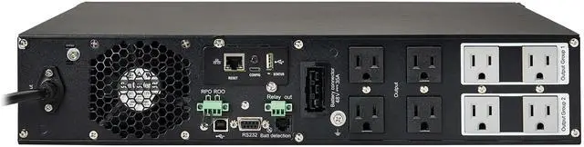 Alt view image 2 of 10 - Tripp Lite series SmartOnline 1500VA 1350W 120V Double-Conversion UPS - 8 Outlets, Extended Run, Network Card Included, LCD, USB, DB9, 2U Rack/Tower (SU1500RTXLCDN)